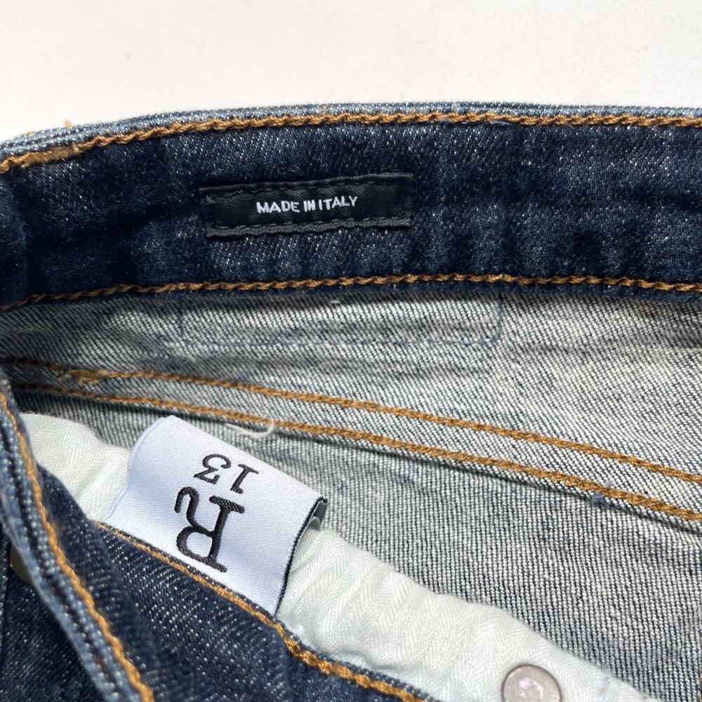 R13 Kate Skinny Jean Howell Indigo Angled Fray Hem Size 28 NEW NWT - Picture 7 of 15